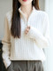 French-Style Half-Zip Pure Wool Knit Sweater for Women, Vintage Cable Knit Sweater, 2026 New Thickened Warm Top