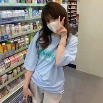 T-shirt women summer new Korean version of ins letter printing high street niche design sense bf loose short sleeve jacket tide