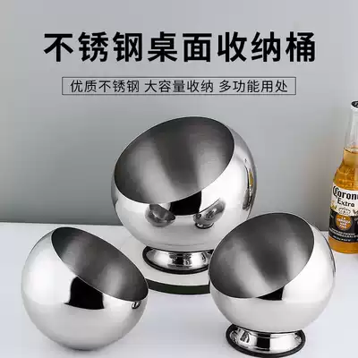 Creative stainless steel ashtray bar storage barrel fashion KTV cigarette disc living room dining room Commercial Household
