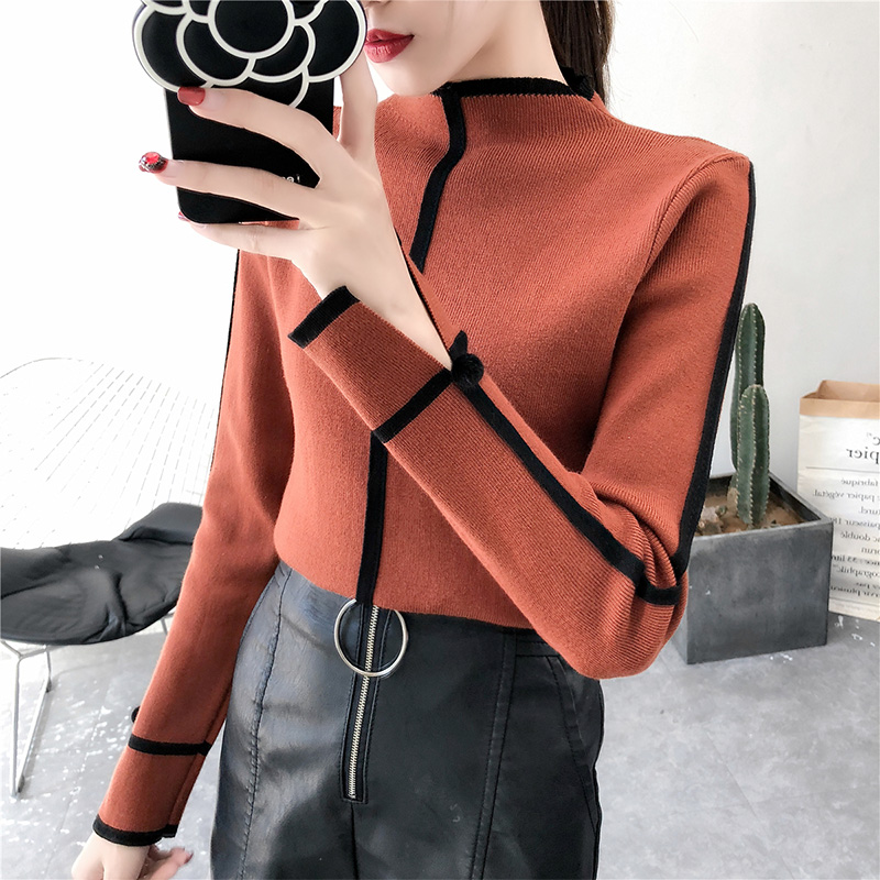 Mùa thu 2020 mới đáy bán cao neckknitted phụ nữ mùa thu mỏng và mùa đông ngắn áo len cao cổ bên trong không khí