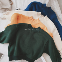 Recommended self-reserved Korean accent Western style neutral simple plus velvet childrens baby sweater 2019 winter