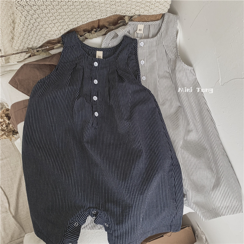 Knock on the heart~ Loose and comfortable children's jumpsuits Korean fan boys and girls baby cotton light and thin jumpers jumpsuit summer