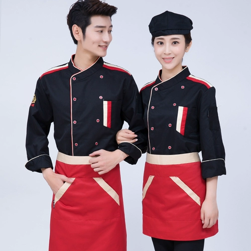 Ресторан шеф -повара рабочая одежда длинная -насыщенные мужские и женски