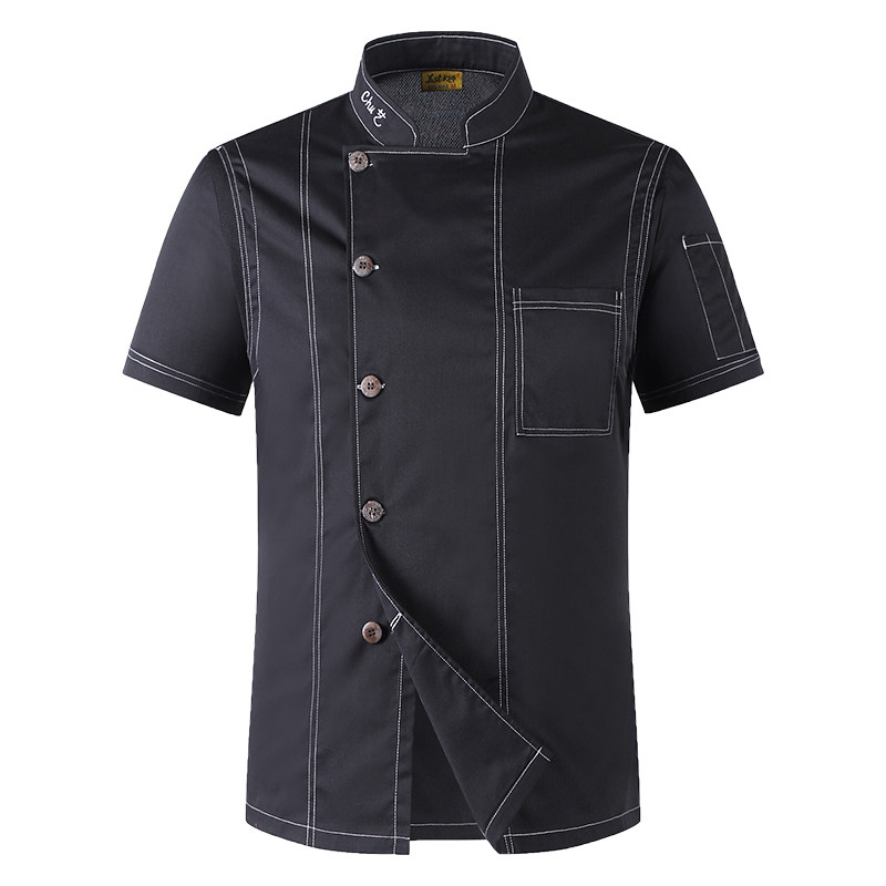 谢霆锋同款厨师工作服短袖长袖男夏季透气薄款西餐厅饭店厨师制服