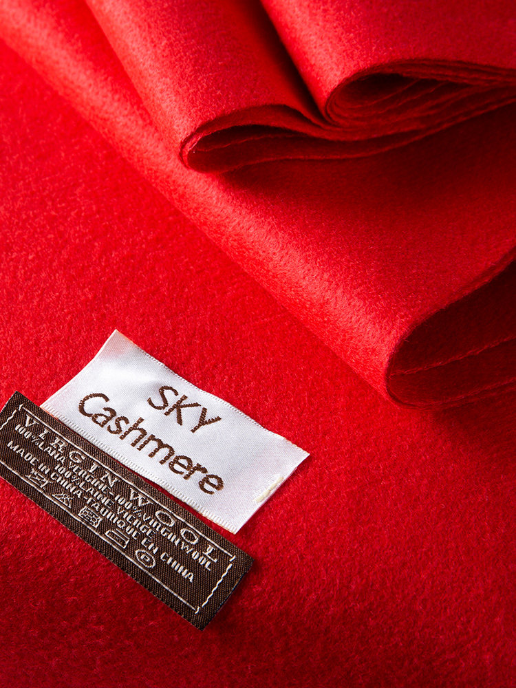 年会红色围巾定制印logo刺绣公司企业开业庆典聚会中国红羊绒围脖