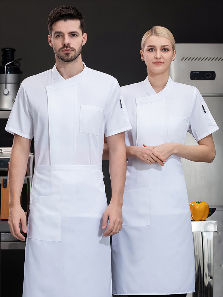 厨师工作服短袖夏季酒店中餐厅烘培蛋糕店厨房烹饪薄款透气服装男