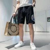 Шорты, летние тонкие штаны для отдыха, китайский стиль, с вышивкой