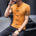 cơ thể phong cách Trung Quốc ngắn tay mùa xuân dệt kim t-shirt của nam giới chạm đáy xu hướng Sidon Hàn Quốc phiên bản của thời trang cá tính nửa tay áo len. 