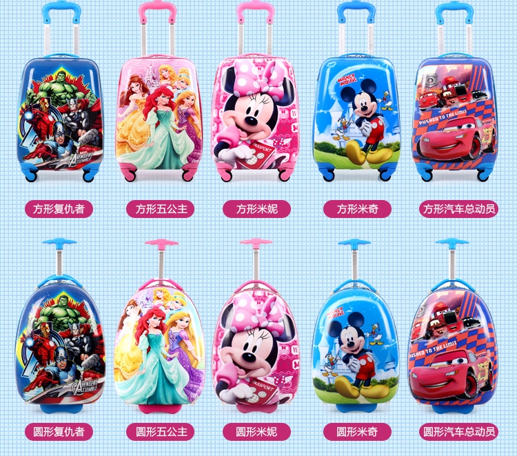 New Barbie trẻ em của trường hợp xe đẩy bánh xe phổ của trẻ em túi du lịch chàng trai và cô gái 16 18 inch du lịch tow hộp mua vali giá rẻ