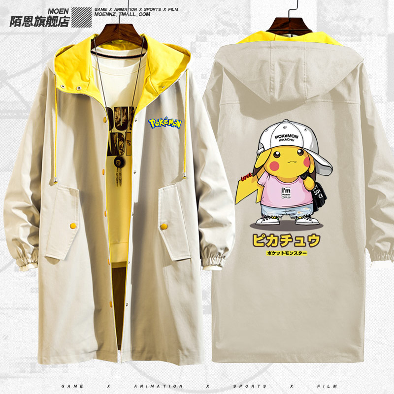 Jacket Elf Bảo Giấc mơ Elf Pikachu Thám Co-hoạt hình Jacket Quần áo Couple nam Và nữ áo gió