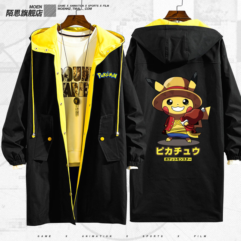 Jacket Elf Bảo Giấc mơ Elf Pikachu Thám Co-hoạt hình Jacket Quần áo Couple nam Và nữ áo gió