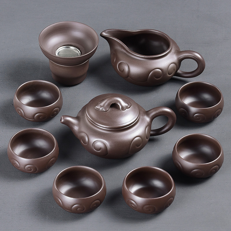 Tao blessing ancient violet arenaceous kung fu tea set suit household zisha teapot teacup tea tea set suit group