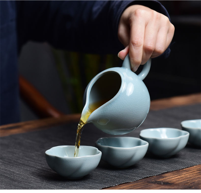 Tao blessing the azure suits for your up tea sets of household of a complete set of your porcelain piece of kung fu tea teapot teacup combination