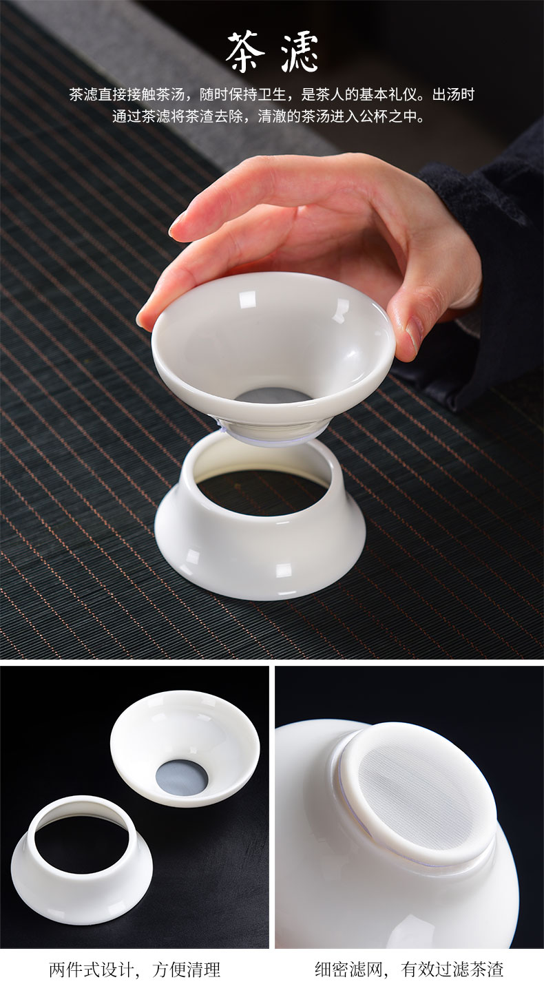 Tao blessing zen dehua white porcelain tea set suits for tie - in white porcelain tea pot set household creative literature