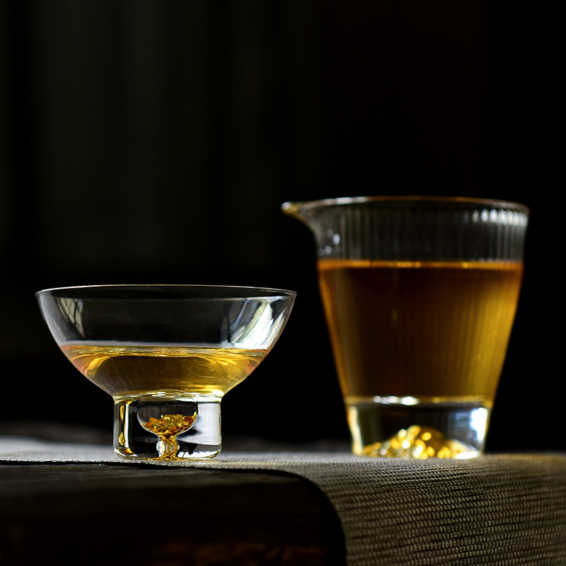 Tao blessing hammer little glass cup tea cup sample tea cup heat crystal transparent single CPU Japanese master