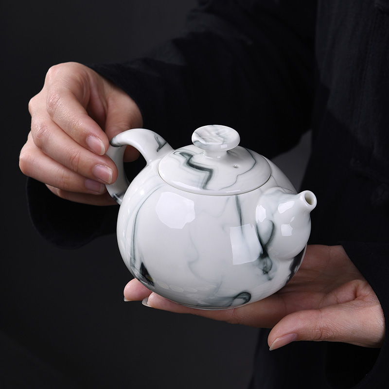 Tao blessing ink zen ceramic tea set household ink kung fu tea teapot teacup tea bag in the mail