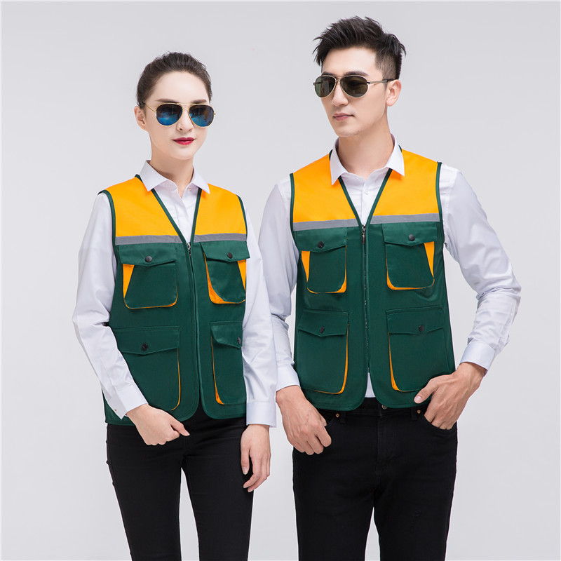 quần áo làm việc tùy chỉnh áo giáp chiến dịch quảng cáo bảo hộ lao động vest in LOGO ngựa Clip kỹ thuật bảo hộ lao động công trường xây dựng giáp