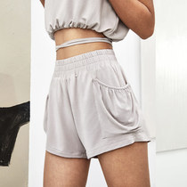 La Nikar black running hot pants womens belt pocket fitness quick-drying loose high waist yoga pants