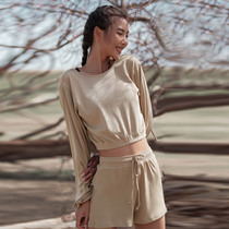  La Nikar running sports top womens training short loose casual quick-drying t-shirt long-sleeved yoga fitness clothes