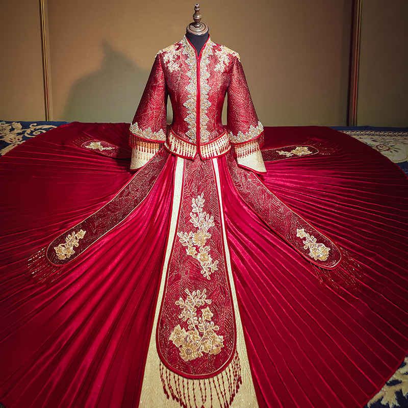 Show and dress bride 2020 new wedding toast Chinese style bridal suit Chinese gown show kimono to go out