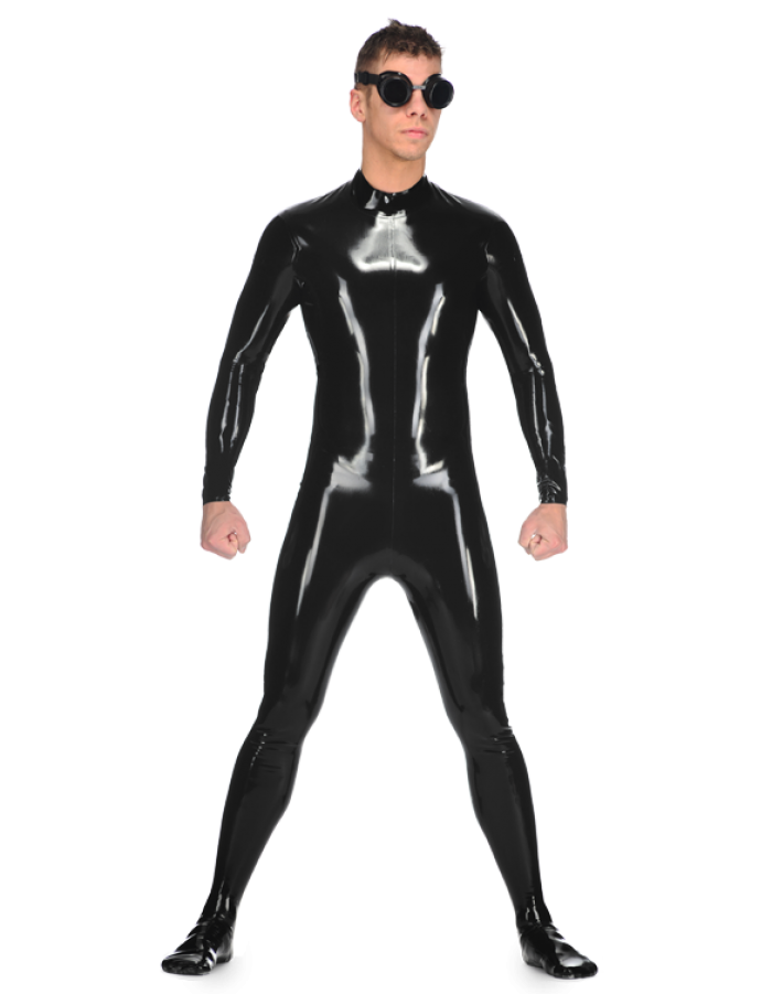 British Libidex fashion latex clothing Neck-in zipper-free latex tights Zippless Catsuit