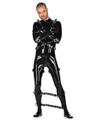 British Libidex fashion latex clothing men's latex all-inclusive tights with straps TetherCatsuit