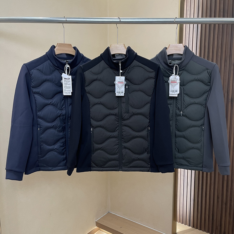 90% White Duck down Insulation + Heat Reflection, Seamless Taped Seams, Autumn and Winter Men's Patchwork Lightweight Stand-Up Collar down Jacket, Can Be Lined 90% White Duck down Insulation + Heat Reflection, Seamless Taped Seams, Autumn and Winter Men's Patchwork Lightweight Stand-Up Collar down Jacket, Can Be Lined