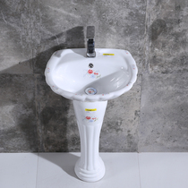 Corner column basin Ceramic column washbasin toilet wash basin integrated toilet balcony floor basin