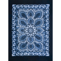 Spot recommended Yunnan Dali Bai ethnic group hand-dyed small bed single ethnic wind sofa cover cloth Cloth Lotus Table