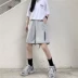 Siêu lửa cec thể thao dụng cụ thể thao quần short nữ lỏng lẻo phiên bản Hàn Quốc thẳng Hồng Kông hương năm điểm quần là học sinh mùa hè mỏng - Quần short