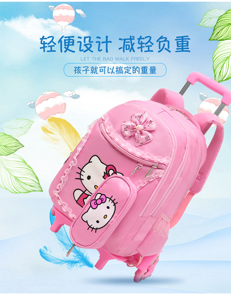 Xe đẩy học sinh túi 1-3-5-6 nữ sinh lớp 6-12 tuổi Cô gái trẻ em xe đẩy trường hợp túi chống nước - Túi bé / Ba lô / Hành lý balo chống gù cho bé tiểu học