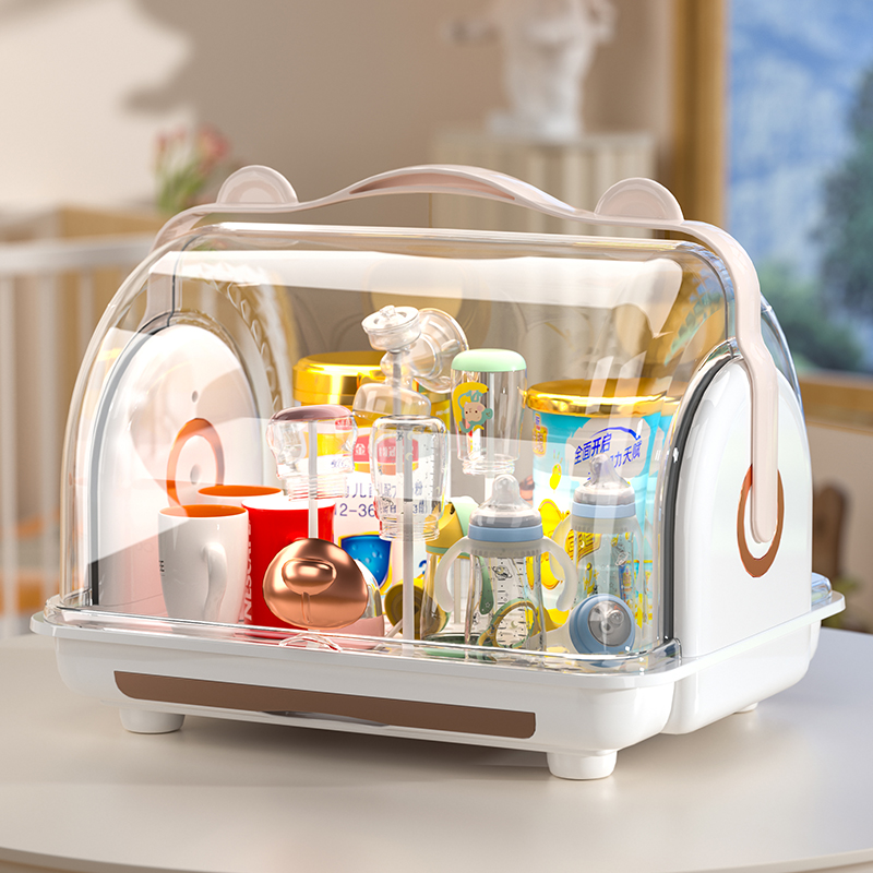 Bottle containing box Baby cutlery containing box accessory tool drying rack anti-dust cover baby bottle drain rack-Taobao