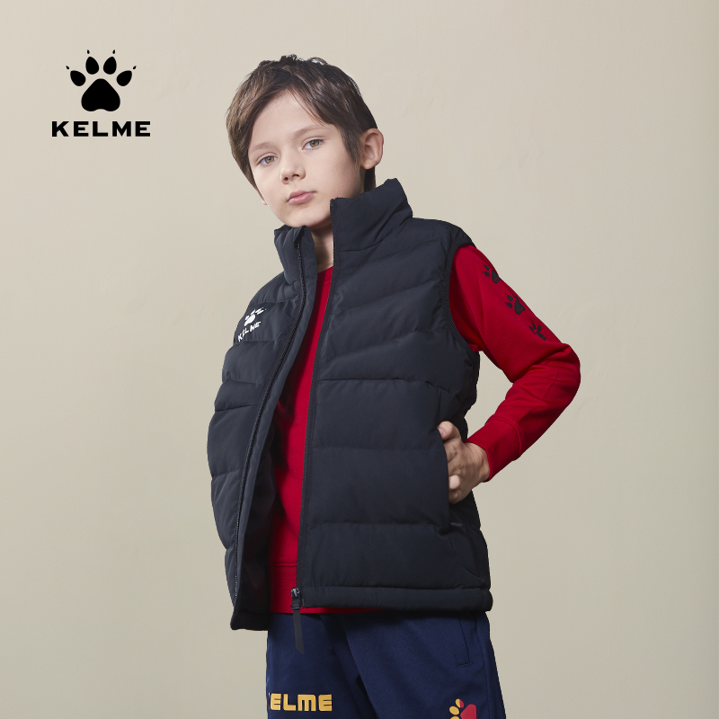 kelme kalmi cotton waistcoat children sports cotton vest thickened waistcoat jacket football autumn winter training karma