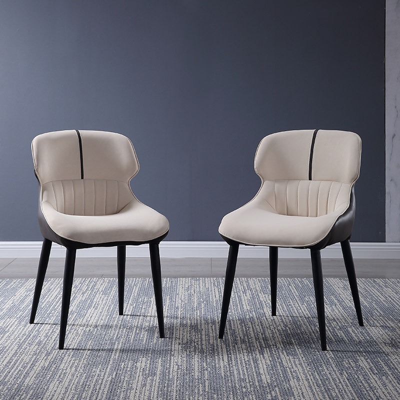 Nordic style chair wrought iron dining chair modern minimalist light luxury dining chair leather chair dining room dining stool net red backrest