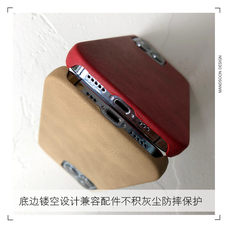 Synthetic Leather Retro Vintage 78 15, 14, 13, 12, 11 iPhone Case
