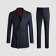 Full Monty Tây Tạng Blue Bird Eye In Suit đúp Row Nút nam Business Body Slim len Professional ăn mặc