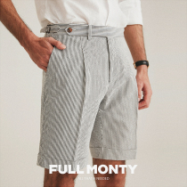 FULL MONTY mens high-end imported summer seeryarn shorts Gray fashion casual pants wear pants