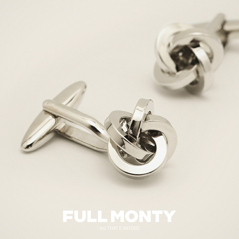 Full Monty white steel color Classic French style shirt sleeves Business Casual Shirt Metal Cuffs Nails Pure Brass