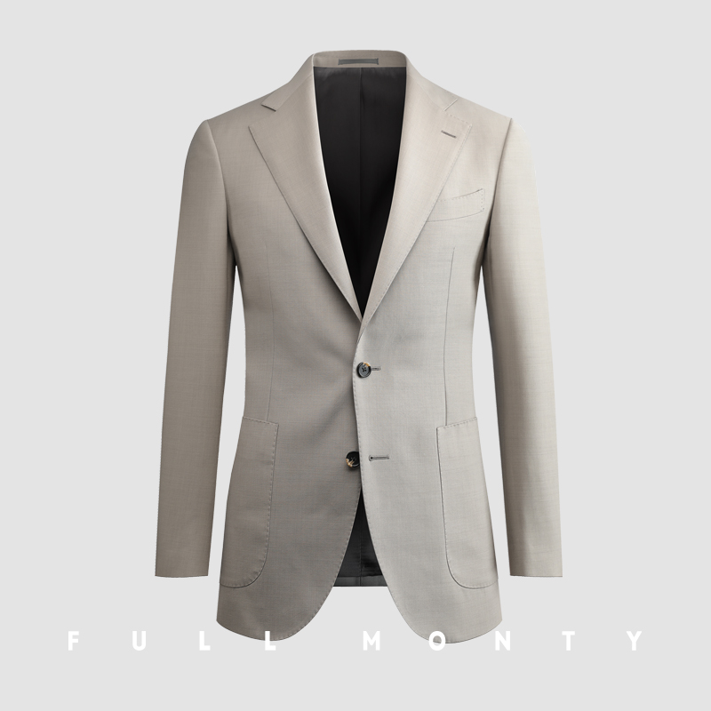 Full Monty Spring / Summer nam Beige Flat Độc Tây Flat xà lan Business Casual len tinh khiết Suit Lên trên