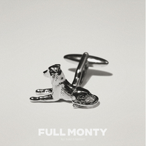 Full Monty classic French cufflinks men business shirt puppies metal cuffs nailed shirt buttons white steel