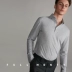 ĐẦY ĐỦ MONTY mới màu xám nhạt ve áo dài tay áo thun nam kinh doanh thời trang giản dị áo sơ mi POLO mỏng
