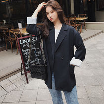 Black small blazer womens spring and autumn Korean version 2019 new leisure port flavor retro British Net red dress suit