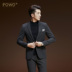 POWO phù hợp với nam phù hợp với chú rể chú rể quần áo váy cưới Slim kinh doanh váy thanh niên phù hợp với đám cưới áo thun nam Suit phù hợp