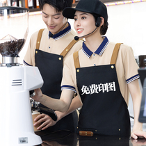 Waterproof apron custom printed logo kitchen home 2024 fashion oil-proof catering supermarket coffee shop work clothes new style