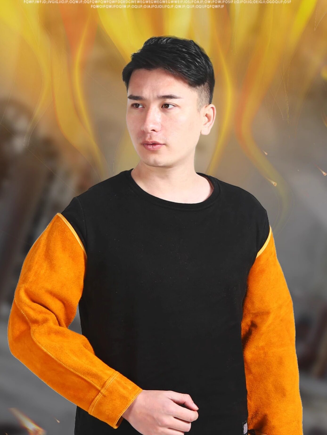 电焊工袖套二保焊接套袖牛皮专用阻燃护袖防烫耐磨隔热劳保防护男