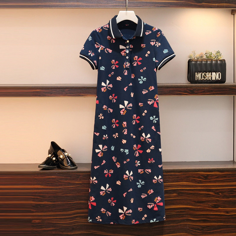 Middle-aged and elderly women's clothing large size 40-year-old female mother summer dress dress female summer middle-aged Western style fat mother skirt noble