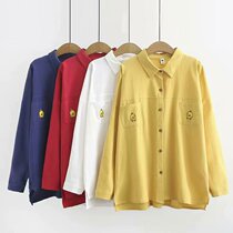  Fat plus-size shirt female spring and autumn mother long-sleeved top to cover belly middle-aged womens western style fat mother loose