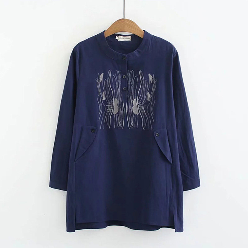 Middle aged spring clothes new mother blouses in new mother's blouses plus fattening up the undershirt middle-aged fat moms cover their children