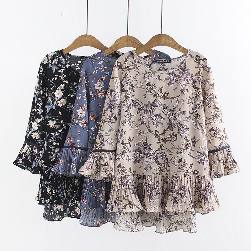 Middle aged fat mom Garching up for code spring clothing snow-spinning shirt spring autumn middle-aged covered with undershirt and thin women's foreign pie