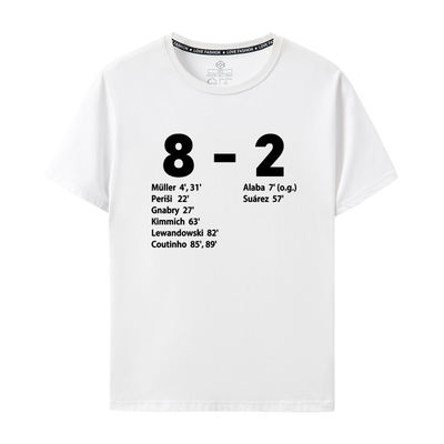 8-2, 8-2 score football match short-sleeved pure cotton round-neck fans